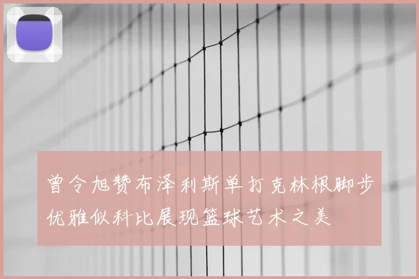 曾令旭赞布泽利斯单打克林根脚步优雅似科比展现篮球艺术之美